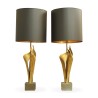 Une paire de luminaires signée CHARLES PARIS - Moinat - Lampes de table