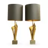 A pair of lights signed CHARLES PARIS - Moinat - Table lamps