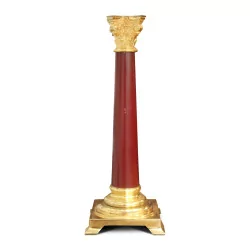 A pair of oxblood column lamps