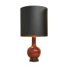 Pair of oxblood lamp with black lampshade with … - Moinat - Table lamps