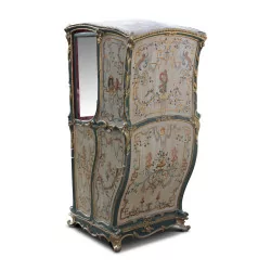 sedan chair, Louis XV period, in carved gilded wood and