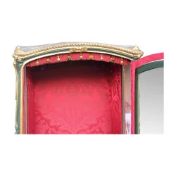 sedan chair, Louis XV period, in carved gilded wood and