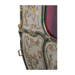 sedan chair, Louis XV period, in carved gilded wood and