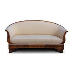 A beige walnut sofa