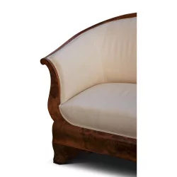 A beige walnut sofa
