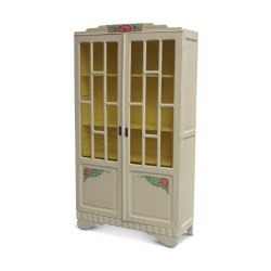 Art Deco Vitrine aus geformter Eiche auf Esche montiert. Um 1920.