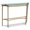 A sofa back in gold metal and glass top - Moinat - Consoles, Side tables, Sofa tables