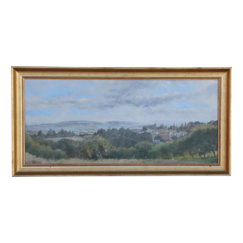 Ein Werk „Das Dorf in der Ferne“ von A. Bonard - Moinat - Gemälden - Landschaften