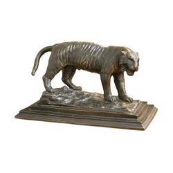 Eine Bronzeskulptur „Tiger“, signiert Campaiola