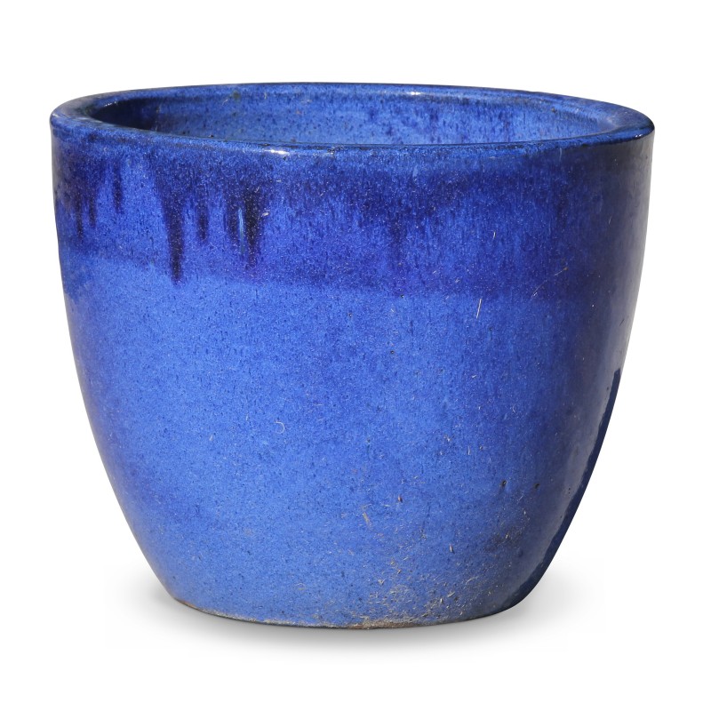 Un pot à fleur de coloris bleu - Moinat - Caches pot, Jardinières intérieures Un pot à fleur de coloris bleu - Moinat - Caches pot, Jardinières intérieures