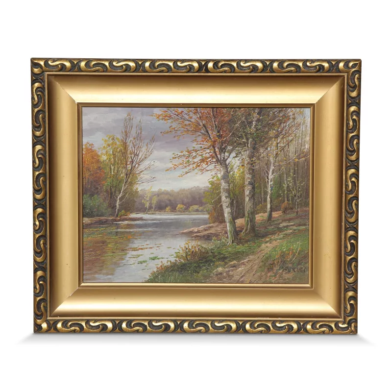 Ein Werk „Riverside“, signiert von Surès - Moinat - Gemälden - Landschaften