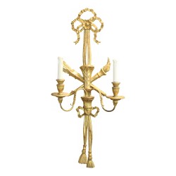 A two-light fixture in gilded wood. Italy (Florence)