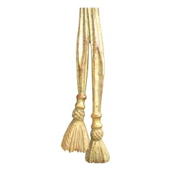 Eine zweiflammige Leuchte aus vergoldetem Holz. Italien (Florenz)