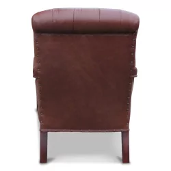 A seat in English full-grain Havana leather