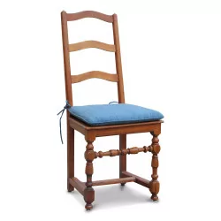 一套四张路易十三胡桃木座椅