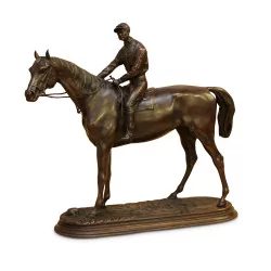 A bronze sculpture signed J Moigniez