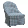 A pair of seats covered in checkered fabric - Moinat - Armchairs