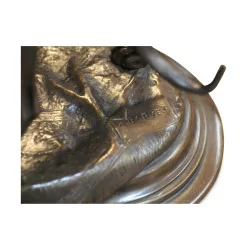 Une sculpture en bronze signé A. Barye Fils
