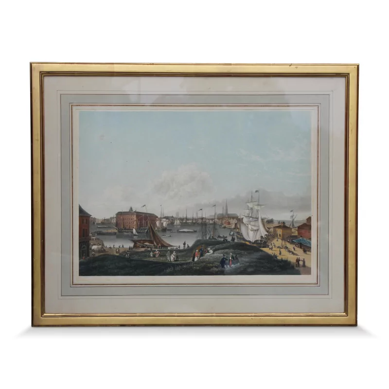 A colored work \"Marine\" signed L.Garneray - Moinat - Prints, Reproductions