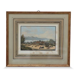 Ein Werk „Lausanne Station“, signiert von E. Lafon