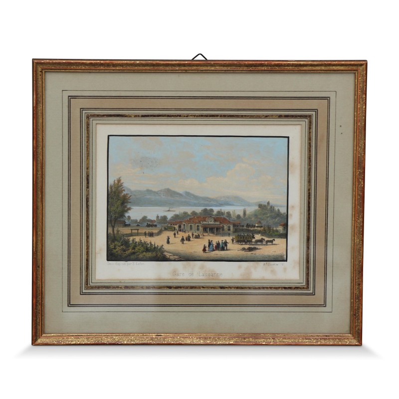 Ein Werk „Lausanne Station“, signiert von E. Lafon - Moinat - Gravüren Ein Werk „Lausanne Station“, signiert von E. Lafon - Moinat - Gravüren