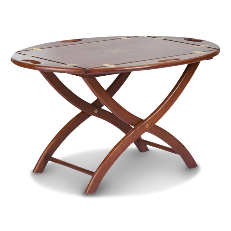Une table de salon en bois d’hévéa et teint acajou - Moinat - Tables de salon Une table de salon en bois d’hévéa et teint acajou - Moinat - Tables de salon