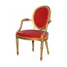 A pair of gilded wood seats covered in red velvet - Moinat - Armchairs