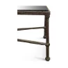 Une table rectangulaire en bronze, plateau verre - Moinat - Tables de salon