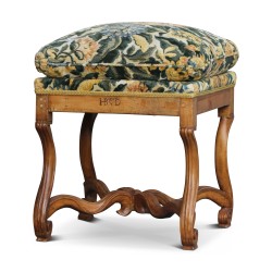 A Louis XIV seat in walnut marked HRVD