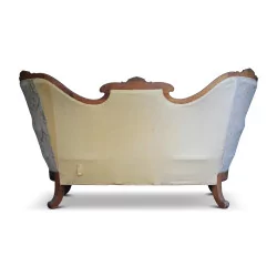 An embossed walnut seat from Yverdon