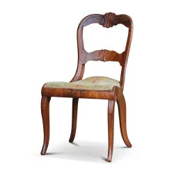 A set of embossed walnut seats from Yverdon
