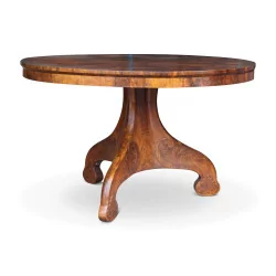 A burl walnut dining room table