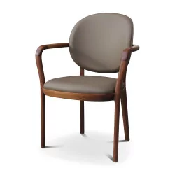 现代胡桃木扶手椅，意大利设计