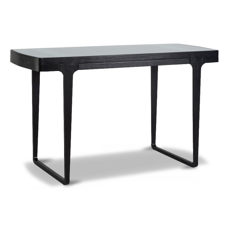 Ein flacher Schreibtisch „Monfort“, schwarze Farbe, Glasplatte - Moinat - Schreibtische Ein flacher Schreibtisch „Monfort“, schwarze Farbe, Glasplatte - Moinat - Schreibtische