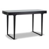 Ein flacher Schreibtisch „Monfort“, schwarze Farbe, Glasplatte - Moinat - Schreibtische