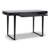 Ein flacher Schreibtisch „Monfort“, schwarze Farbe, Glasplatte - Moinat - Schreibtische