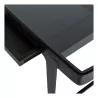 Ein flacher Schreibtisch „Monfort“, schwarze Farbe, Glasplatte - Moinat - Schreibtische