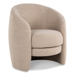 Modern seat in sand-colored fur fabric