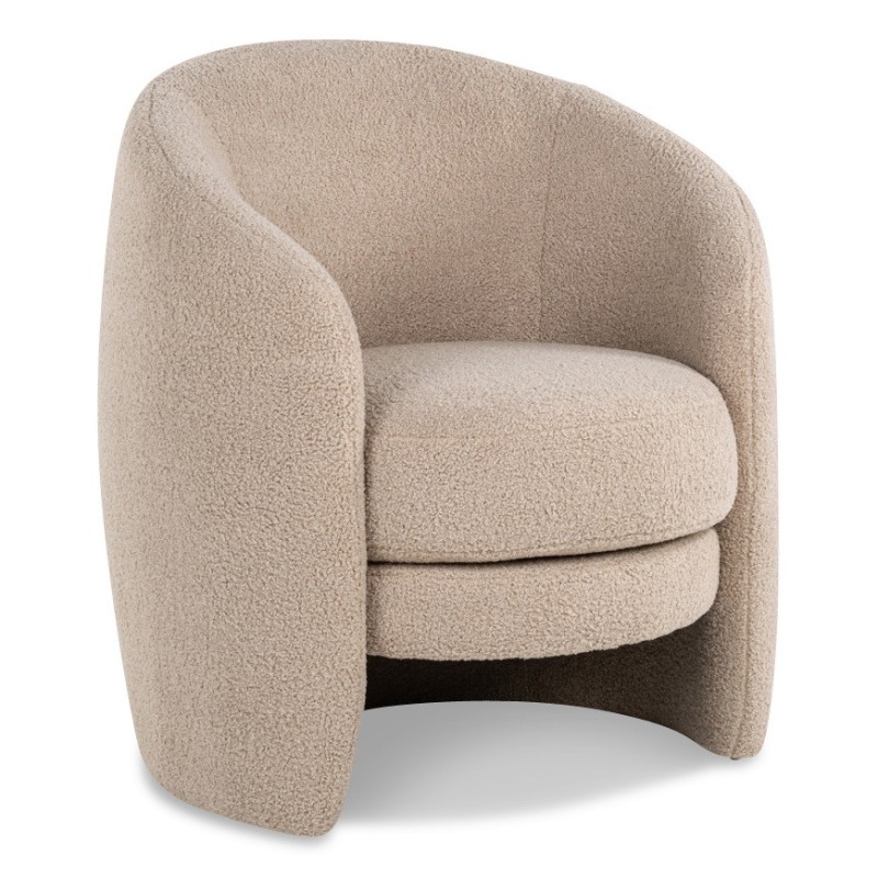 Modern seat in sand-colored fur fabric - Moinat - Armchairs