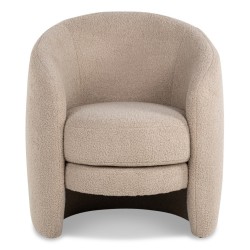 Modern seat in sand-colored fur fabric