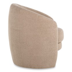 Modern seat in sand-colored fur fabric