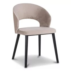 米色织物“Savoy”座椅，黑色钢底座