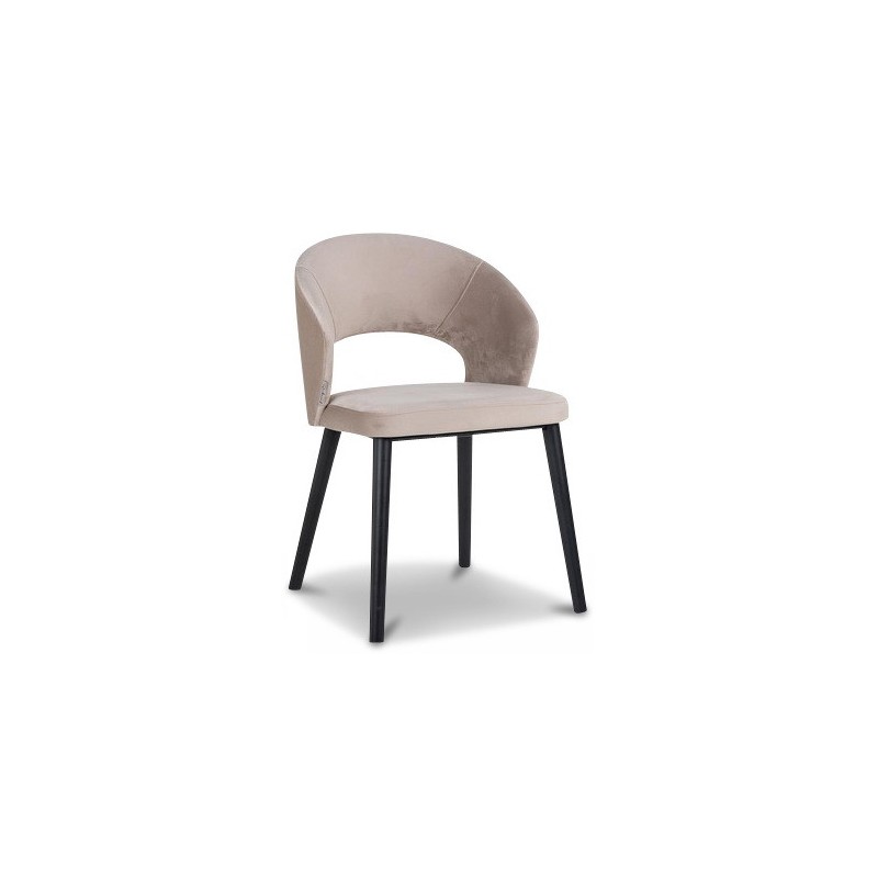 A “Savoy” seat in beige fabric, black steel base - Moinat - Chairs A “Savoy” seat in beige fabric, black steel base - Moinat - Chairs