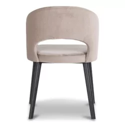 A “Savoy” seat in beige fabric, black steel base