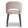 Ein „Savoy“-Sitz aus beigem Stoff, Gestell aus schwarzem Stahl - Moinat - Stühle