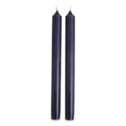 A pair of “navy blue” candles