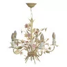 A wrought iron “Flower” light fixture - Moinat - Chandeliers, Ceiling lamps