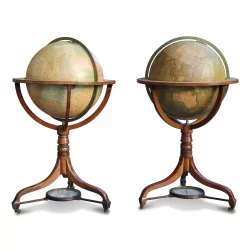 A pair of world maps by J&W Cary