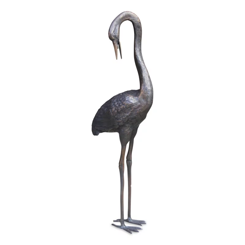 A bonze “Crane” antique color - Moinat - Bronzes