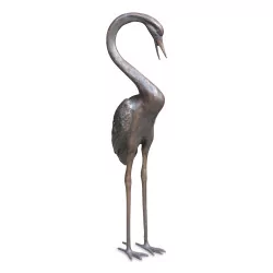 A bronze “Crane” antique color